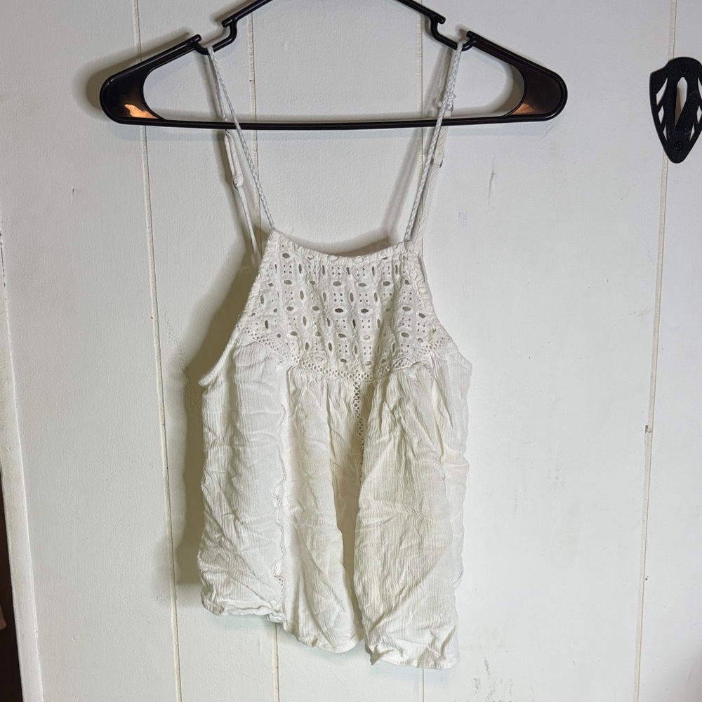 28 - White Eyelet Women's Top